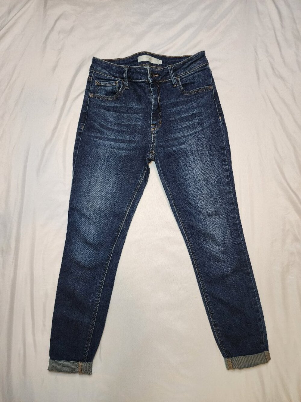 Hidden Jeans High Rise Cropped Skinny Jeans Dark Wash Stretch Size 27